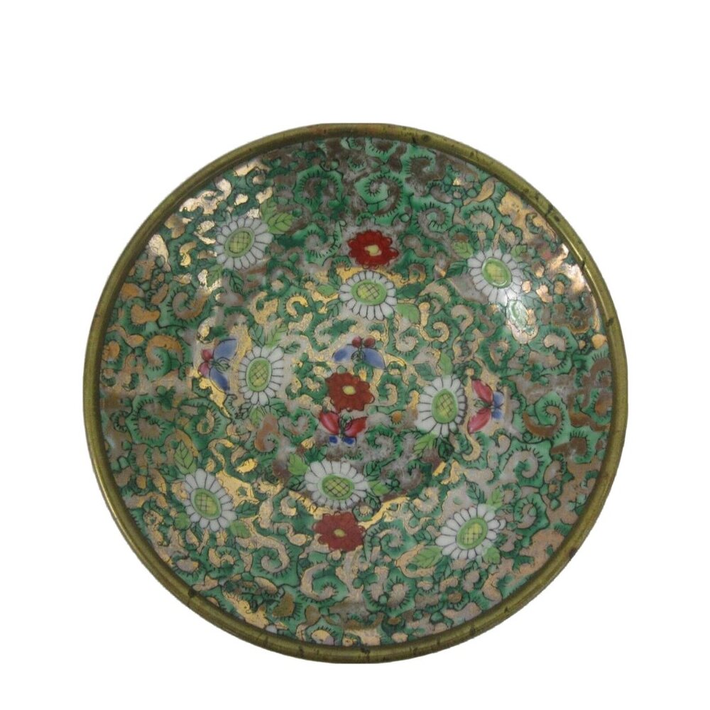 Vintage Decorative 6” Brass Bowl Andrea by Sadek Decorated in Hong Kong